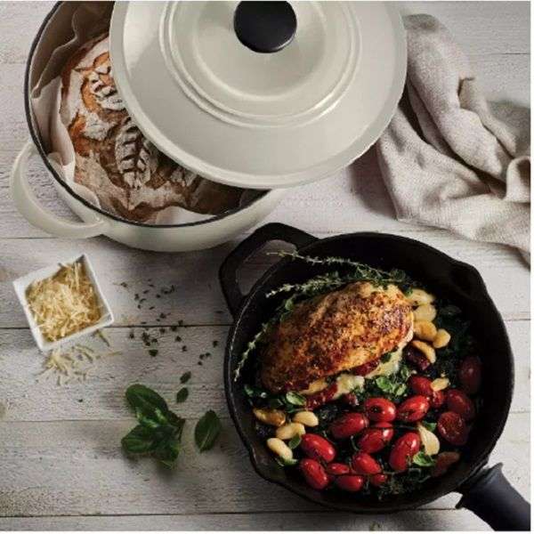 Durable Vintage Cast Iron Cookware Set - White