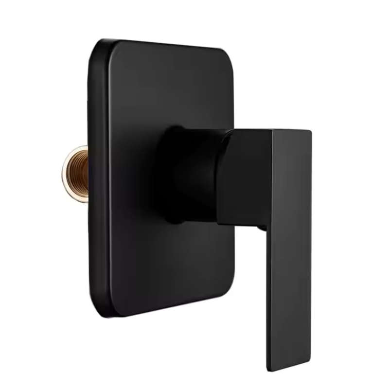 Elegant Wall-Mounted Matte Black Shower Mixer Tap
