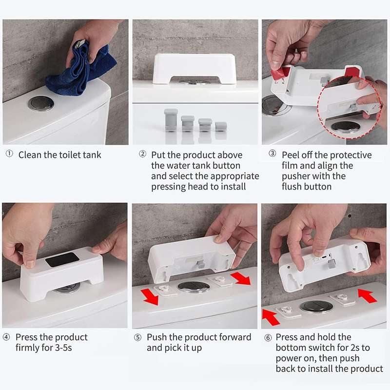 Rechargeable Touchless Induction Automatic Toilet Push Button
