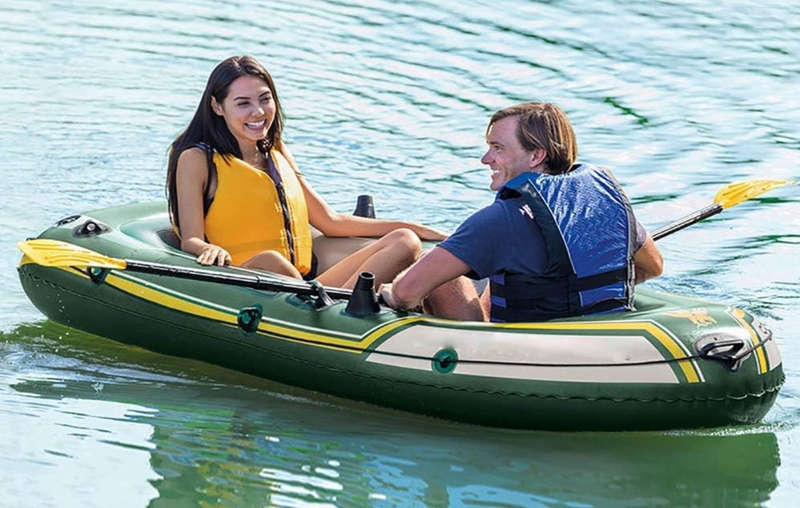 Inflatable 2 Person Dinghy Boat with Oars