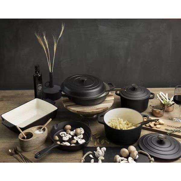Durable Black Cast Iron Casserole Dish Set
