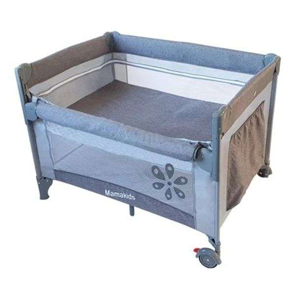 Grey 2-In-1 Baby Playpen & Cot bed Baby Crib