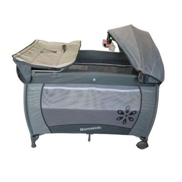 Grey 2-In-1 Baby Playpen & Cot bed Baby Crib