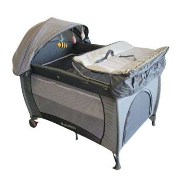 Grey 2-In-1 Baby Playpen & Cot bed Baby Crib