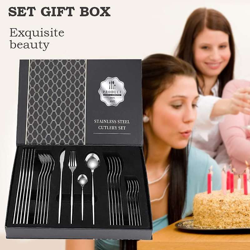 Luxury Dinner Cutlery Set -24 Piece - Silver