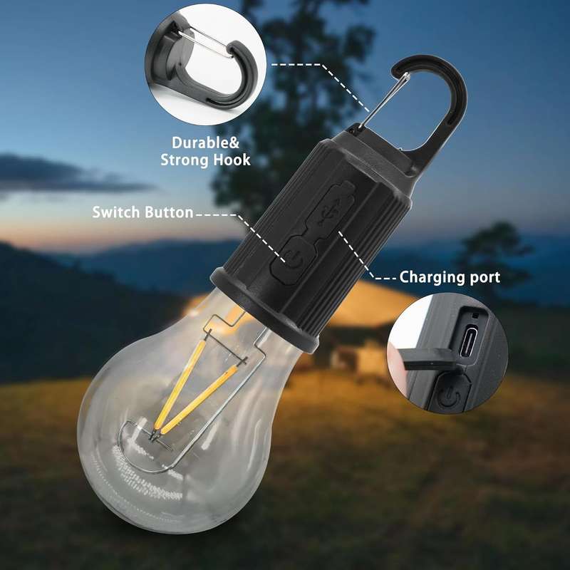 Camping light LED resistent with spring buckle pack of 4 - T02