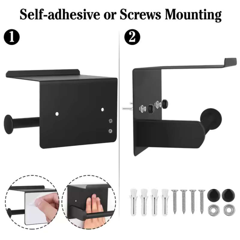 Wall-Mounted Toilet Paper Holder with Shelf