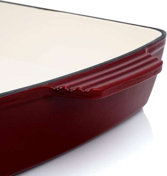 Cast Iron Rectangular Casserole Dish - Red