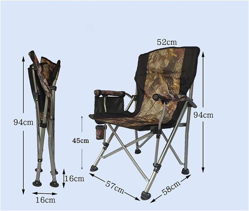 Foldable Portable Camping Chair With Cup Holder And Side Pocket