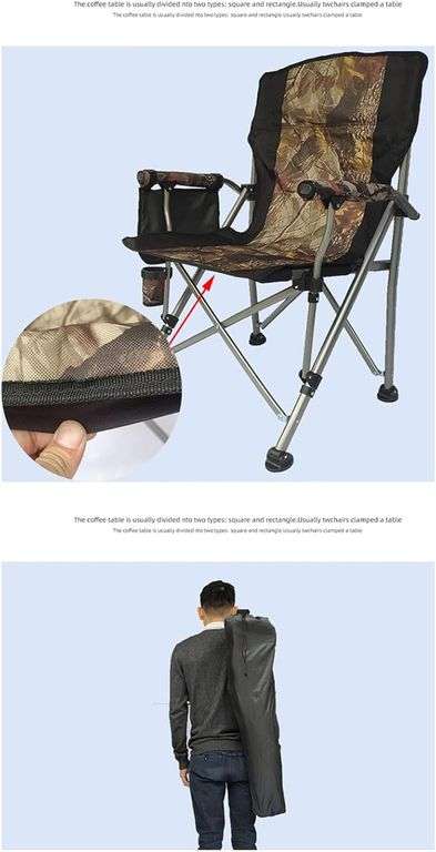 Foldable Portable Camping Chair With Cup Holder And Side Pocket
