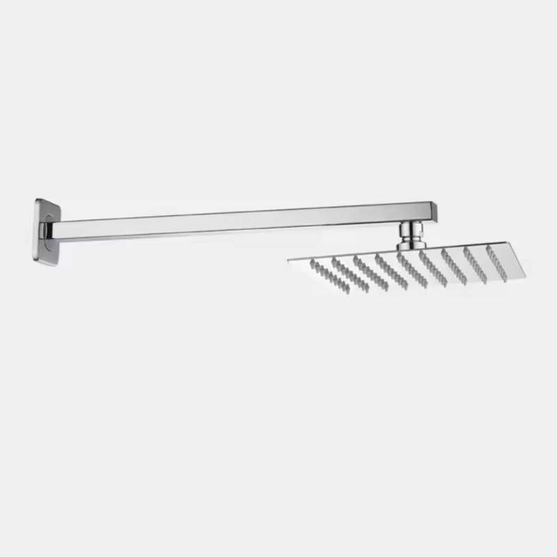 Modern Wall-Mounted Square Rainfall Shower Head with Adjustable Arm