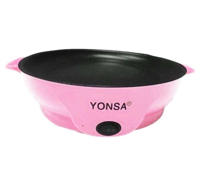 Yonsa Electric Non-Stick Grill Pan Durable Frying Pan - Pink