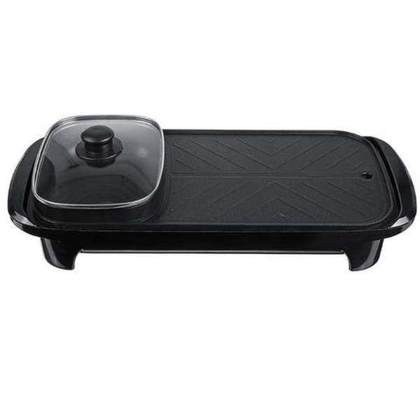 2-in-1 Electric Grill and Hot Pot (1350W, Non-Stick)
