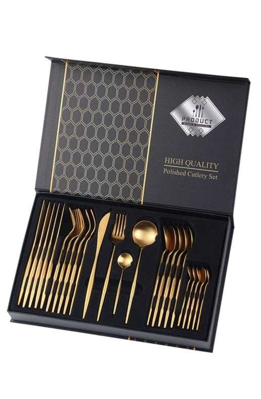 Luxury Dinner Cutlery Set -24 Piece Gold