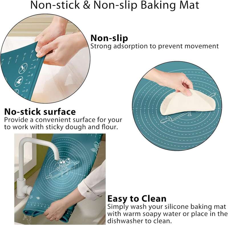 Large Silicon Baking Pastry Rolling Mat With Measurement