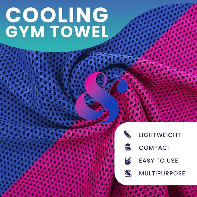 Pulse Active Multipurpose Cooling Fitness Towel | Set of 2 - Pink & Blue