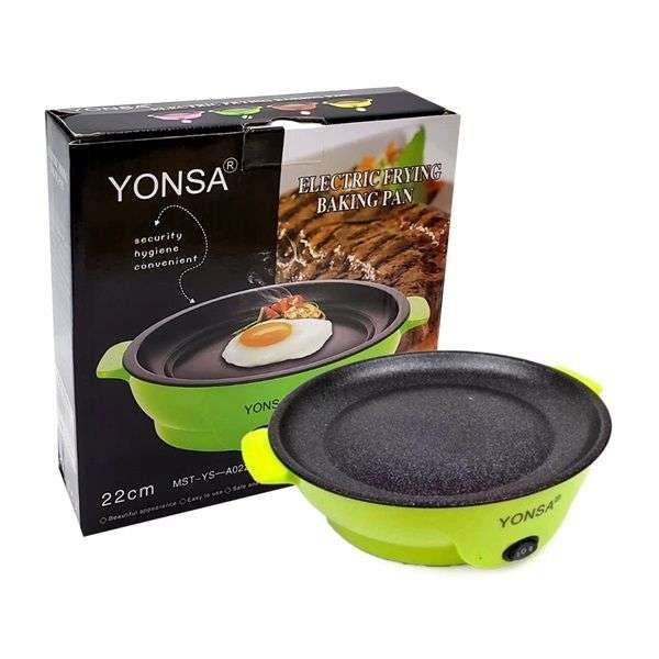 Yonsa Electric Non-Stick Grill Pan Durable Frying Pan - Green