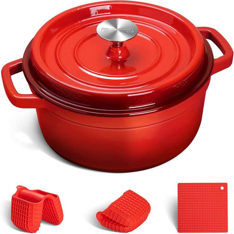 Enameled Cast Iron Dutch Oven Pot with Lid