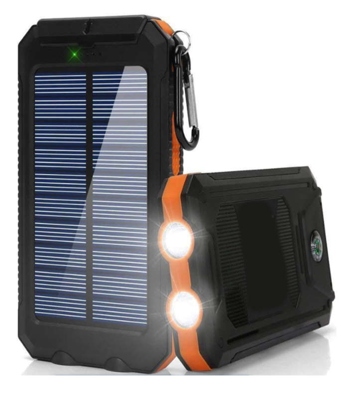 Solar Charger Power Bank Portable Phone Charger & LED Flashlight - AT-77