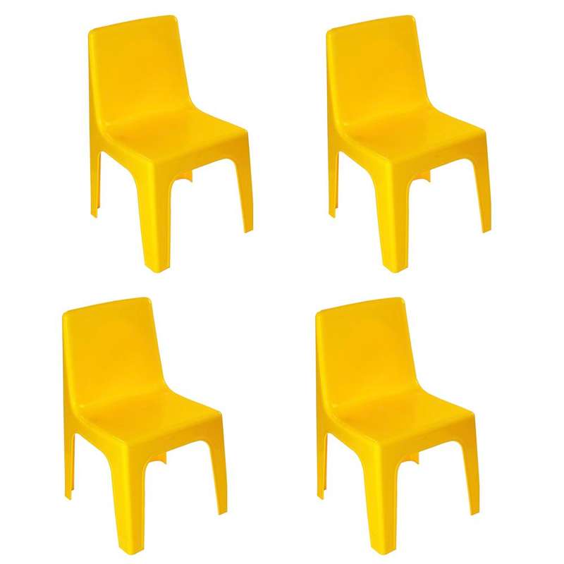 Junior Armless Kiddies Chair Yellow - Set of 4