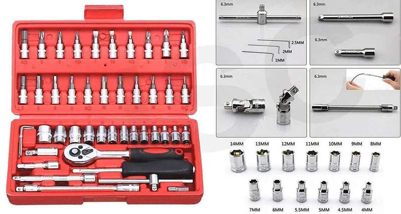 24 Piece Professional Socket Wrench , Socket Set Combination