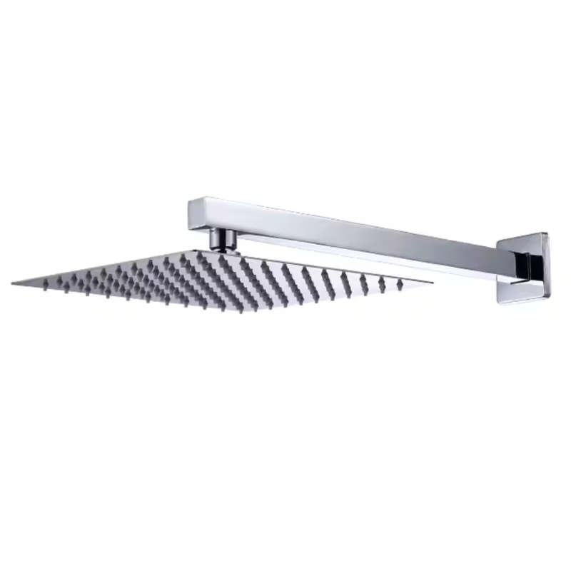 Modern Wall-Mounted Square Rainfall Shower Head with Adjustable Arm