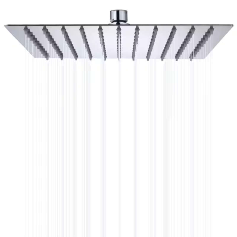 Modern Wall-Mounted Square Rainfall Shower Head with Adjustable Arm