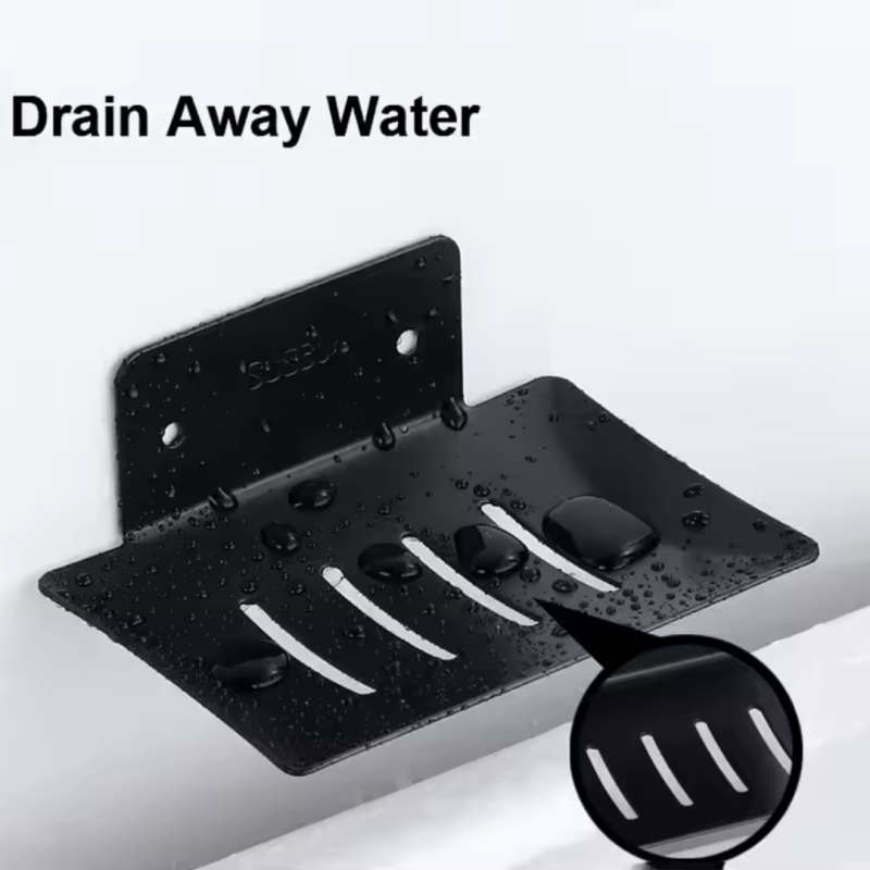 Black Wall-Mounted Soap Holder