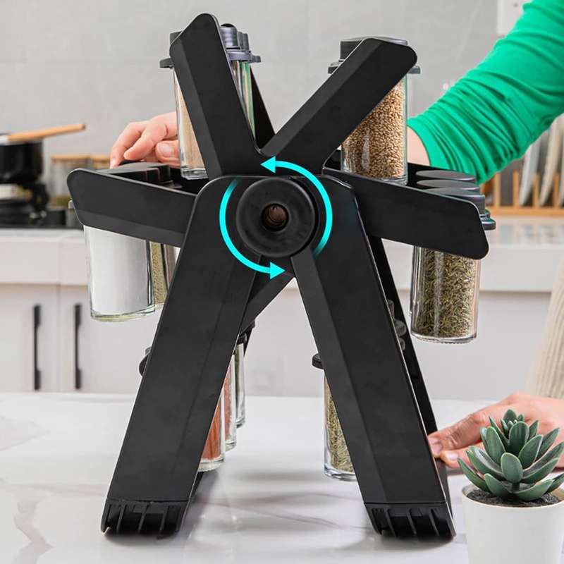 Rotating Tabletop Spice Rack - Black