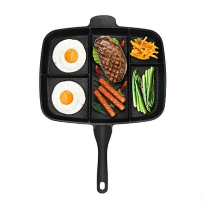 Atttw-Frying Pan 5 in 1 Magic Grill Pan Master Pan Non-Stick