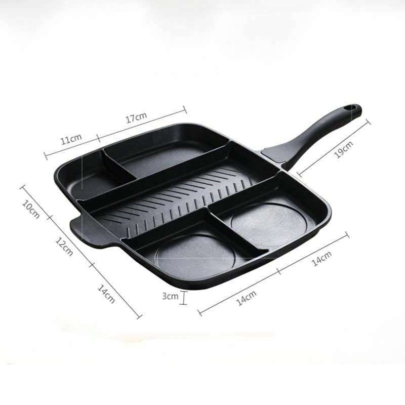 Atttw-Frying Pan 5 in 1 Magic Grill Pan Master Pan Non-Stick