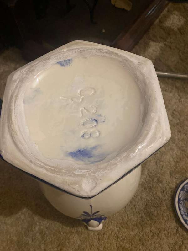 Blue ceramic large pot