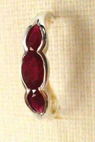 925 -Sterling Silver & Genuine  Rubies  - Ring