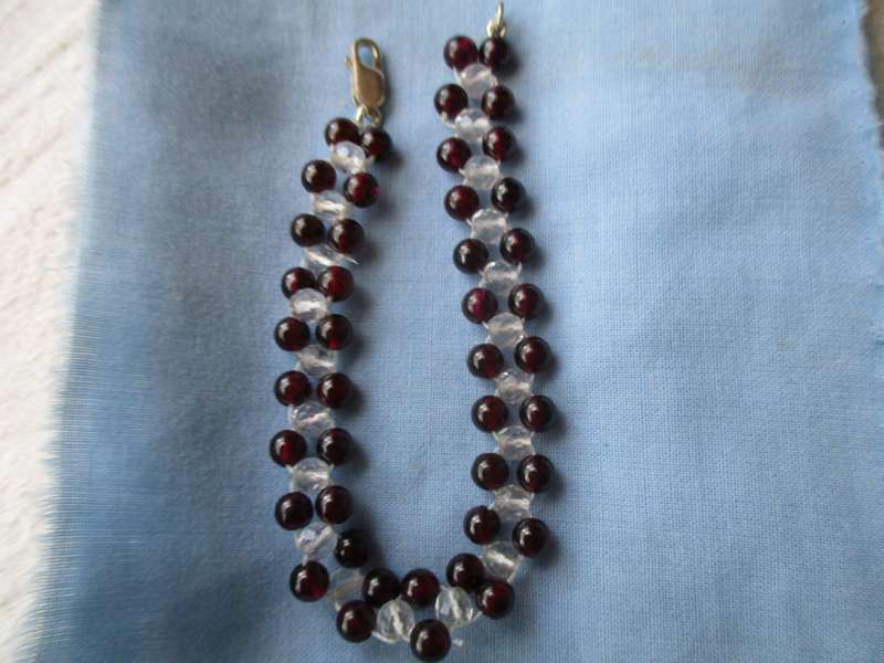 925 Sterling Silver , Crystals and Garnets Bracelet
