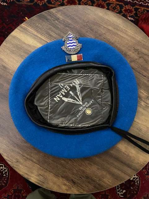 SADF Ordnance Service Corps Beret, badge and bar. Original.