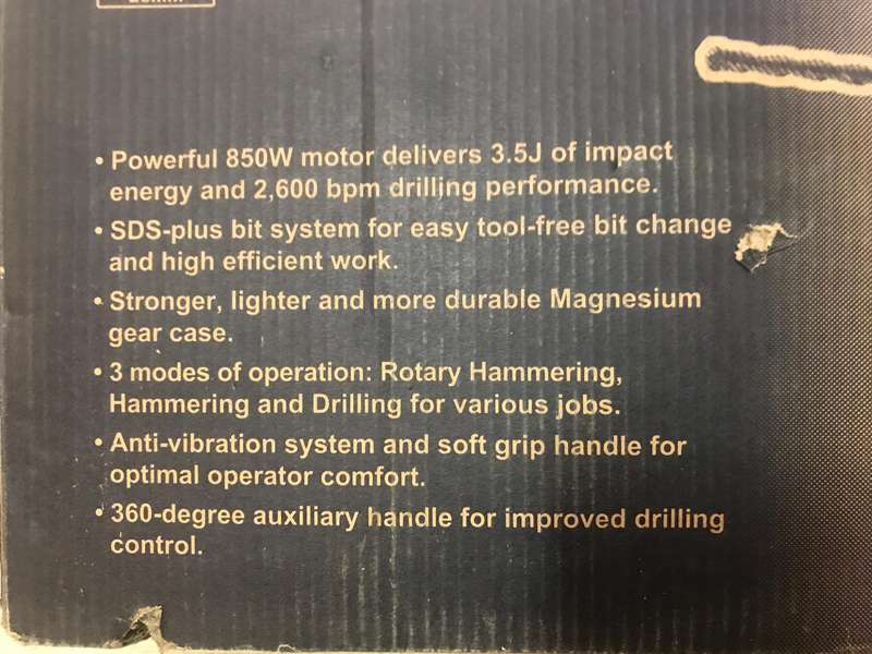 RYOBI INDUSTRIAL HAMMER DRILL 850 Watt