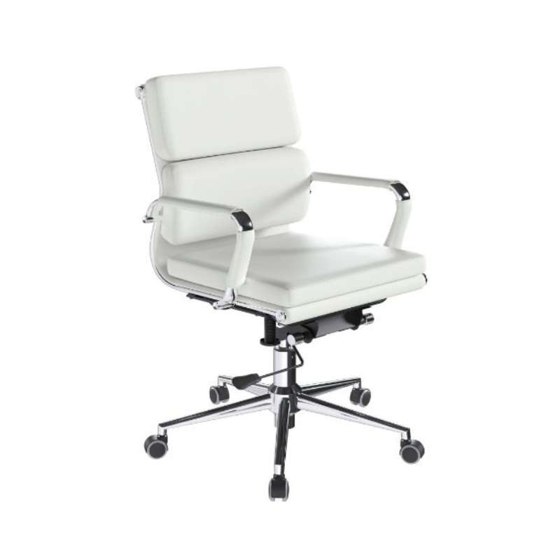 GOF Furniture  Lorah White Mid-Back Office Chair