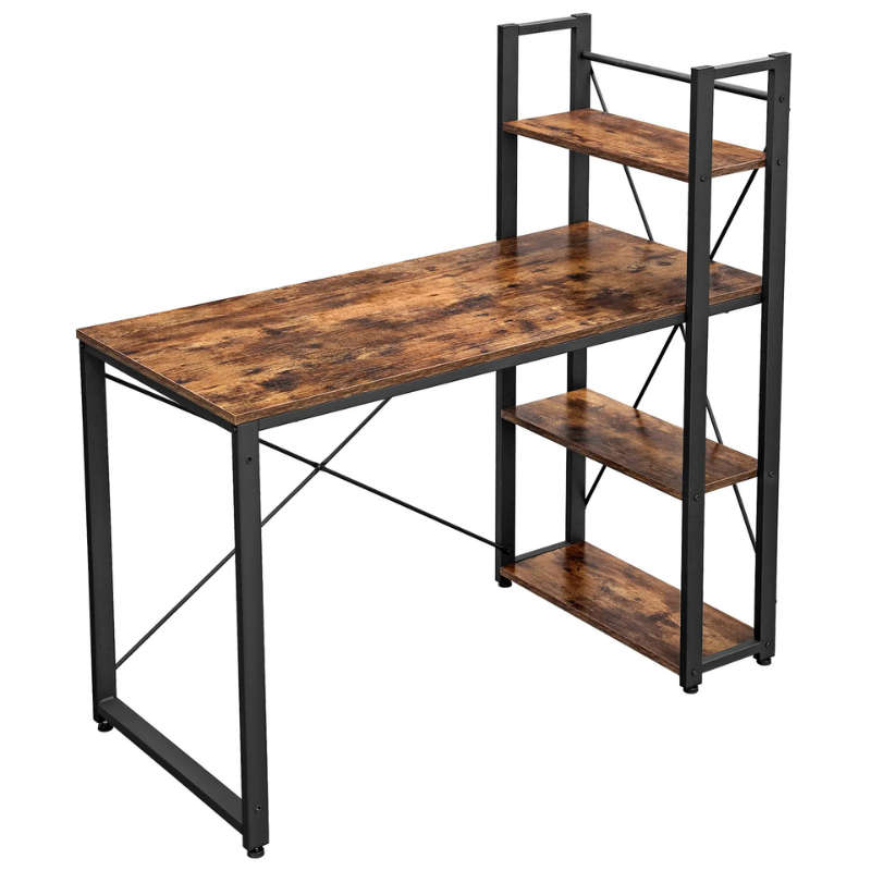 GOF Furniture  Ezra Computer Desk with Storage Shelves
