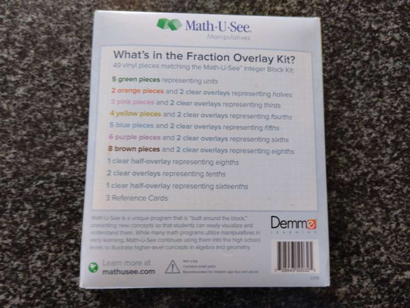 Math U See Fraction Overlay Kit