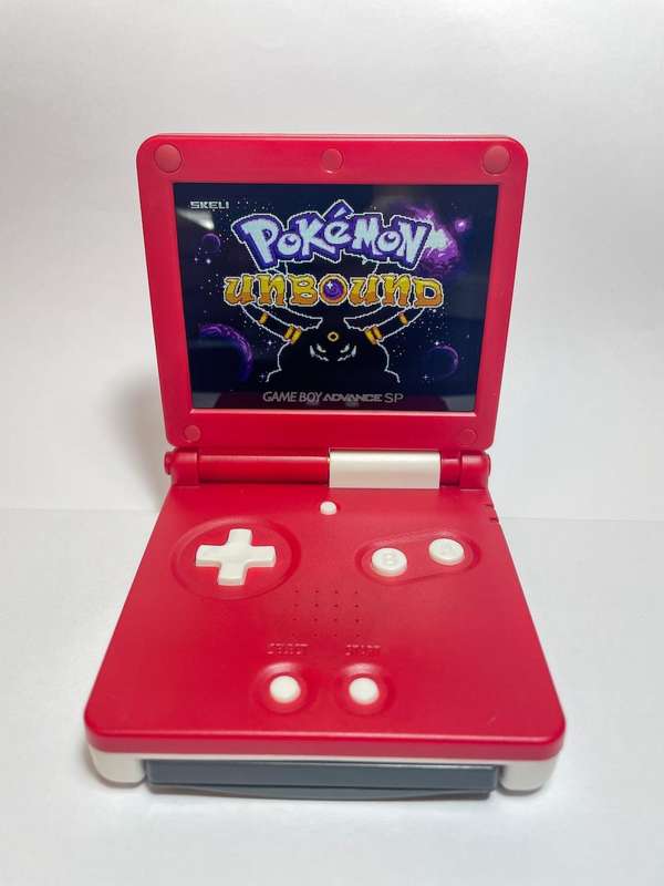 Custom Gameboy Advance SP Pokemon Edition with IPS Screen and USB C Charge Port