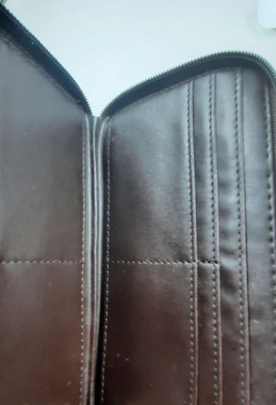 COTTON ROAD PURSE!!#DOUBLE ZIP IN BLUE AND DOTS##