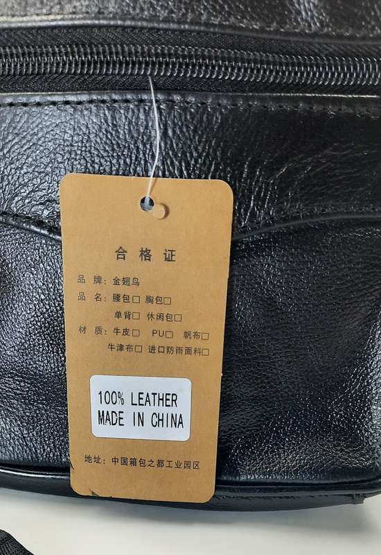 Genuine Cowhide Leather Men's/Ladies Unisex Crossbody Shoulder Bag with Adjustable Strap.