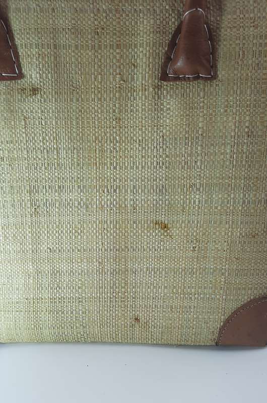 Madagascan Raffia tote bag!Beige and pink!
