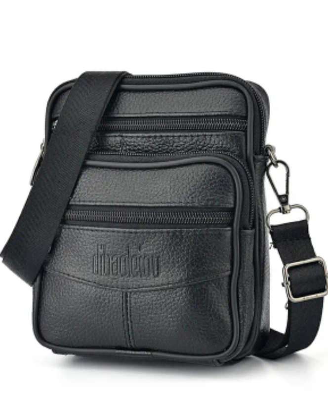 GENUINE LEATHER COWHIDE SHOULDER SLING BAG