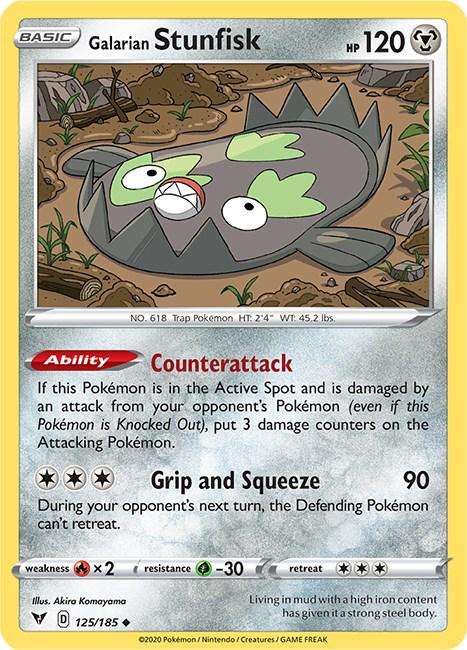 Pokémon: Galarian Stunfisk #125/185  Vivid Voltage  Rare  TCG Card