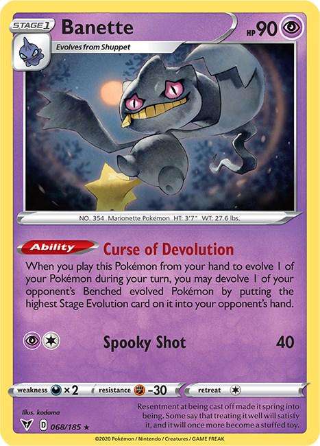 Pokémon: Banette #68/185  Vivid Voltage  Rare  TCG Card