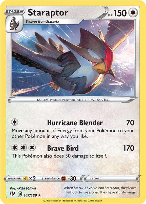 Pokémon: Staraptor #147/189  Darkness Ablaze  Rare  TCG Card