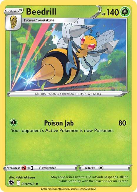 Pokémon: Beedrill #4/73  Champions Path  Rare  TCG Card