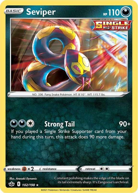 Pokémon: Serviper #102/198  Chilling Reign  Uncommon  TCG Card