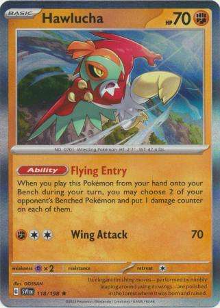 Pokémon: Hawlucha #118/198  Scarlet & Violet  Rare Holo  TCG Card